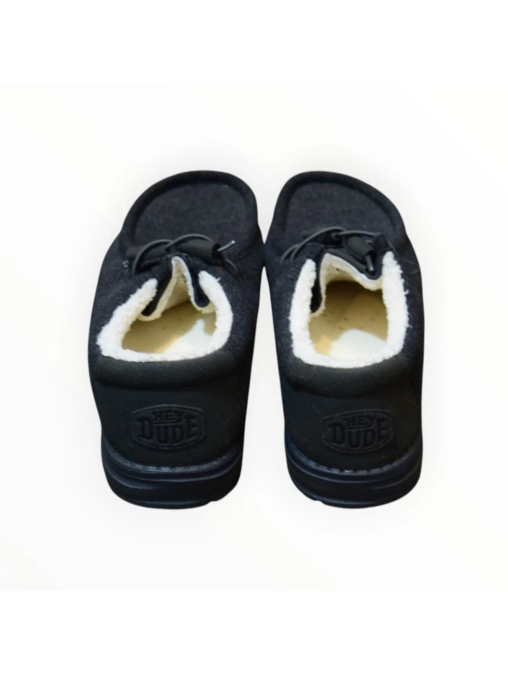 Hey Dude Wally Warmth Men's 9 Black Fleece Lined Slip On Casual Shoes